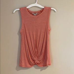 Lucky Brand stripes sleeveless top with tie waist
